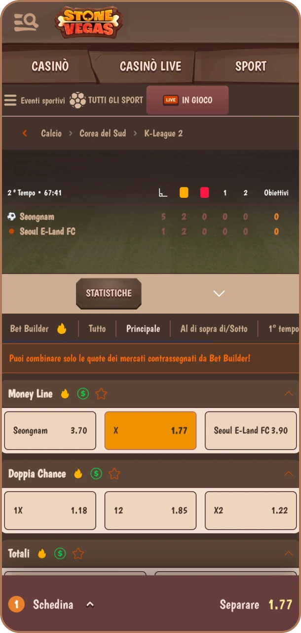 Aggiungi le tue scelte vincenti su Stonevegas.