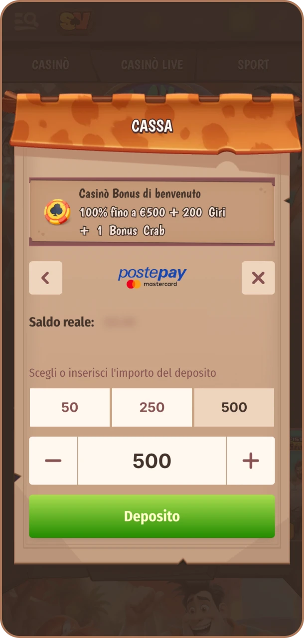 Inserisci l’importo e prova la fortuna su Stonevegas.