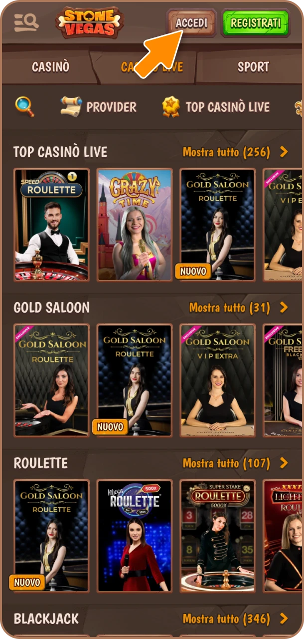 Accedi a vincite incredibili su Stonevegas.