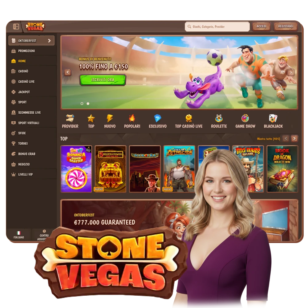 Vivi l’esperienza indimenticabile solo con Stonevegas.