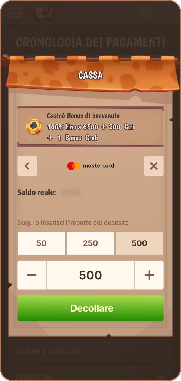 Inserisci l’importo e ritira subito su Stonevegas.
