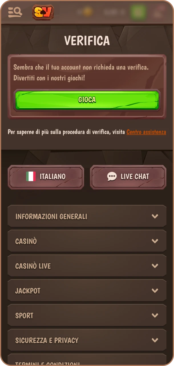 Compila i dati e scopri premi su Stonevegas.